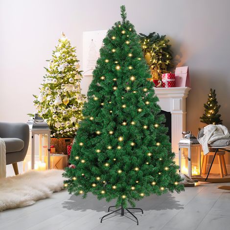 TolleTour Albero di Natale artificiale riutilizzabile, con rami automatici e supporto in metallo, con luci a LED, 150 cm. (1/5)