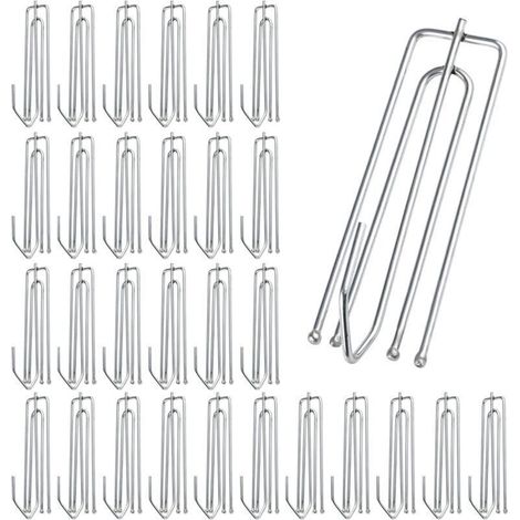 Set di 30 ganci per tende in acciaio inox con 4 punte - Ganci in metallo per tende da doccia, finestre, porte e doccia (1/4)