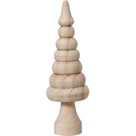 Weihnachtsdeko Tanne Natur 7 Ebenen Ø 7 cm Höhe 22 cm - Pinienholz