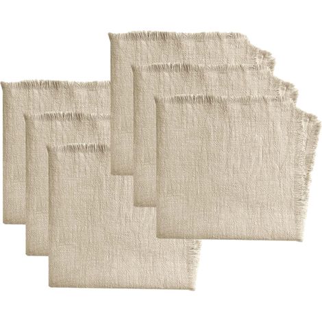 Serviettes En Lin - 42 x 42 Cm - Pour Repas Familiaux Ou Événements - Lot De 6 (1/5)
