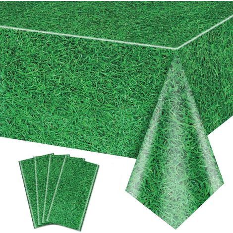 4er Pack Tischdecken mit Gras-Muster, 220x130cm, wasserdicht, für Sportpartys