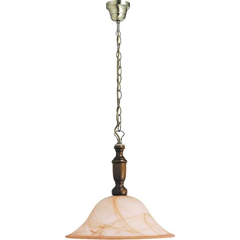 Suspension classique Rabalux Rustic 3 Ø40 brun bois E27 (1/4)