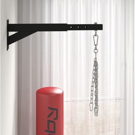Soporte mural ajustable de acero negro para saco de boxeo DESVIAE (1/5)
