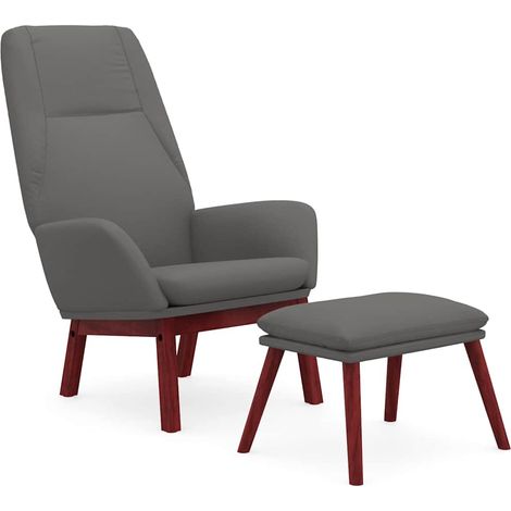 Maison Exclusive - Relaxsessel mit Hocker Hellgrau Stoff (1/5)