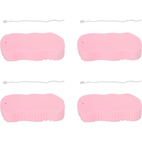 Éponge de bain 3D exfoliante douce et élastique, gant de douche sans douleur pour adulte et bébé, lot de 4 pièces (1/5)