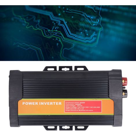 Convertisseur multifonctionnel à onde sinusoïdale corrigée haute puissance 8000 W P1500U, DC12V vers AC110V, pour véhicule. (1/5)
