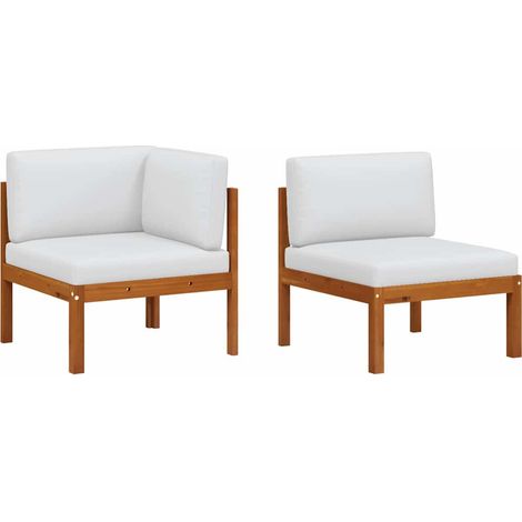 Maison Exclusive - Set da giardino 2 pezzi con cuscini in legno di acacia e corda (1/5)