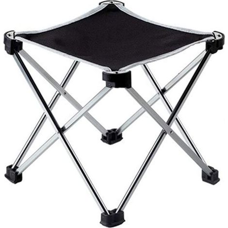 Tabouret pliant portable Chaise de pêche en alliage d'aluminium Siège de camping en plein air,Chaise de pêche portable,Tabouret pliant Argent (1/5)