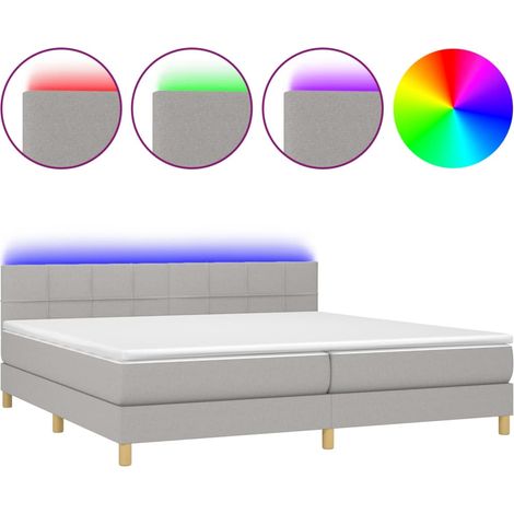 Maison Exclusive - Sommier à lattes de lit matelas LED Gris clair 200x200 cm Tissu (1/5)