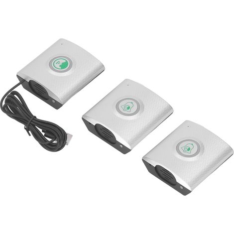 2 unités extérieures + 1 unité intérieure, sonnette interphone vocale sans fil à très longue portée, adaptée à une utilisation à domicile et au bureau, voix forte et claire, sécurité domestique, argen (1/5)