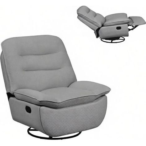Drehbarer Relaxsessel mit Fußstütze, dunkelgrau, 95 x 49,5 x 106 cm, MODENUIT (1/5)