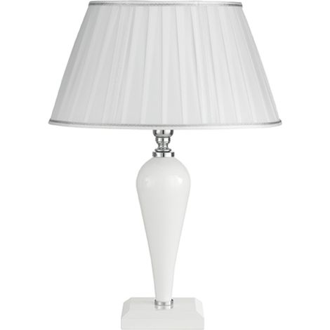 Lampada da tavolo RAVEL 32x46 cm in vetro lavorato a mano Bianco (1/2)