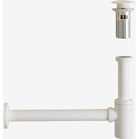 Set sifone lavello Bibur in acciaio inox e valvola di scarico per lavello tipo Click-Clack Orveta SKLUM