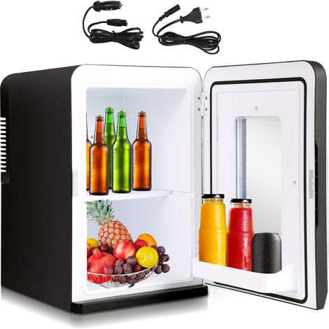 TolleTour Mini frigorifero da 15 litri - portatile con funzione 2 in 1 230V/12V e modalità risparmio energetico - Funzione caldo/freddo, modalità silenziosa