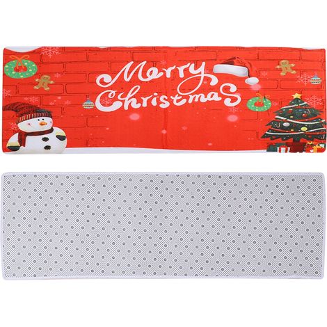 Tapis de porte de Noël, tapis de sol, tapis de sol, tapis de porte à motifs Père Noël et bonhomme de neige, tapis de bain absorbants en flanelle, décoration intérieure (1/5)