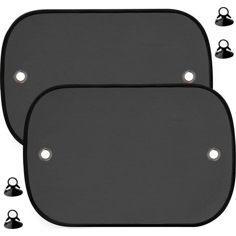 Pare-soleil auto bébé 2 pièces protection UV fenêtres latérales 50x30cm ventouses (1/5)