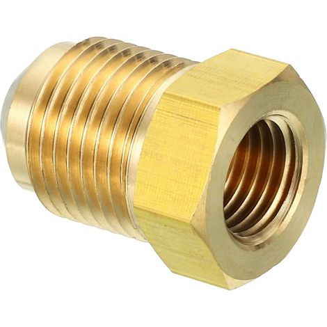 Connecteur Évasé Femelle 1/4" x 1/2" Mâle, Adaptateur en Laiton SAE à 45 Degrés, Raccord de Tuyau pour Conduite Gaz d'Air, Réfrigération, CVC - 1/4 pouce Female Flare 3/8 Male (1/5)