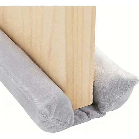 Boudin de porte double face gris, isolant thermique et anti-courant d’air, protège contre le froid et la poussière, réduit le bruit, parfait pour maison, chambre ou salon (1/5)