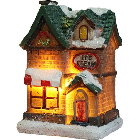 Lumière LED de noël en résine, décorations de maison, scène de Village, ville, cadeaux (1/4)