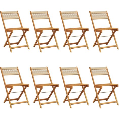 Maison Exclusive - Gartenstühle 8 Stk. Klappbar Beige Massivholz