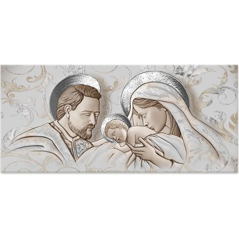 Lupia - Quadro moderno su Tela Canvas DEEP 65x143 cm THE KISS CERAMIC MIX, Tela Cotone, Stampa, Made in Italy, Sacra Famiglia, casa soggiorno capezzale camera da letto hotel ufficio (1/4)