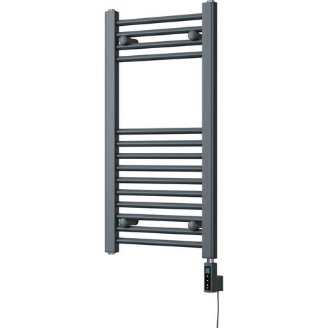Zennor - Anthracite Electric Towel Rail H800mm x W400mm Straight 300w Thermostatic WIFI (1/3)
