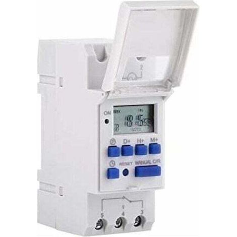 Programmierbarer Digitaltimer, Digitaltimer mit LCD-Bildschirm, Wochenzeitschalter mit Programmierung, Programmierbarer Digitaltimer für DIN-Schiene (220 V) (1/4)