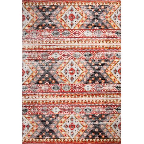Tapis berbère motif saharien 120x170 rouge et jaune CLARK 5