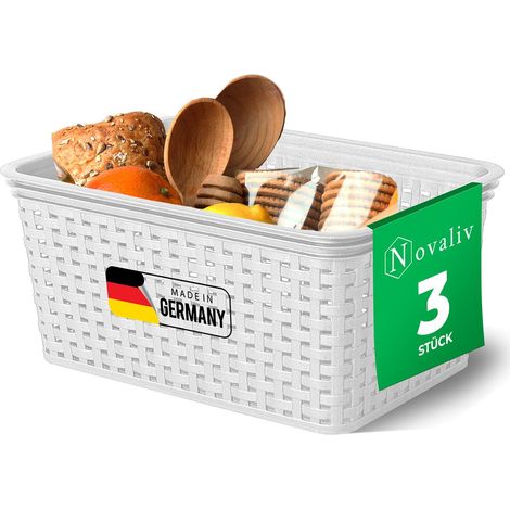 3x Novaliv Aufbewahrungsbox 3x Aufbewahrungskorb Rattan (1/5)