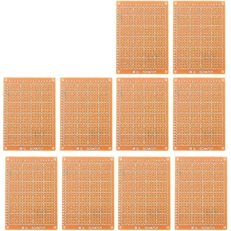 10 Stück 5×7cm einseitige Prototypen-Leiterplatten-Steckplatinen (Universalplatine)