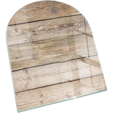Plaque de protection de sol en verre trempé pour cheminée ou poêle à bois pare-feu contre les étincelles Planches en bois naturel 80x70 (1/5)