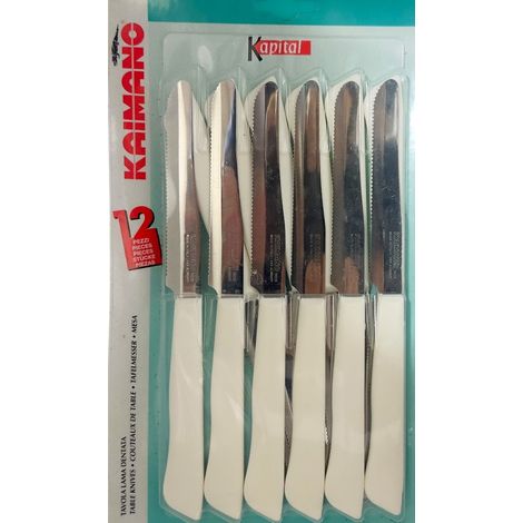 Kaimano coltelli Kapital bianco plastica seghetto 12 pezzi