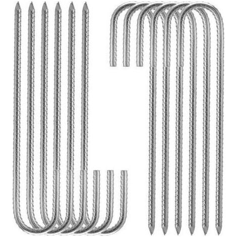 argent Piquets de fixation sol XL, Sardines, Lot de 10, galvanis, tente, 30 cm, Acier lectrozingu (1/4)