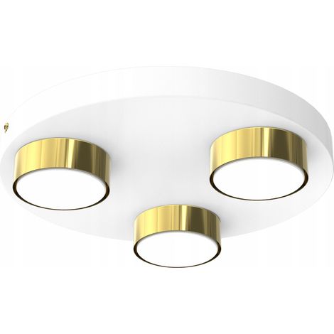 Deckenleuchte, kreisrund, 30 cm, weiß, gold, LED, modern (1/2)