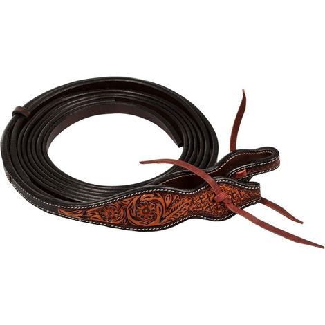 taglia unica, Marrone: Redini western in cuoio con decorazione floreale (1/4)