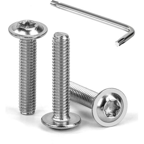 30 Pièces Vis à Tête Bombée Torx avec Bride M4 x 20 mm Vis à Six Pans Creux en Acier Inoxydable A2 V2A Boulons à Tête Hexagonale avec Clé T20 Filetage Complet (1/5)