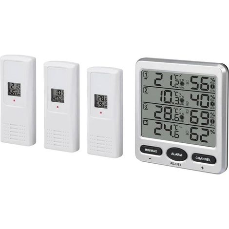 Drahtloses 433-MHz-Digital-LCD-Thermo-Hygrometer für den Innen- und Außenbereich mit drei Fernsensoren und Komfortpegelalarmfunktion (1/5)