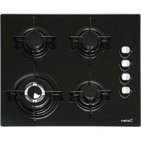 CATA Plaque gaz 4 feux CI 631 60cm verre noir