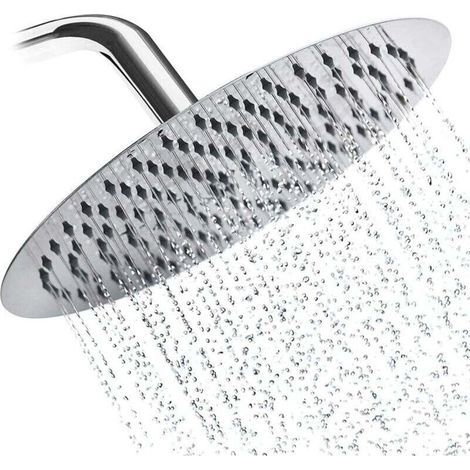 Il soffione doccia rotondo in acciaio inossidabile da 8 pollici, l'ugello a cascata ad alta pressione girevole a 180° e il design dell'uscita dell'acqua in silicone offrono un'esperienza doccia eccell (1/4)