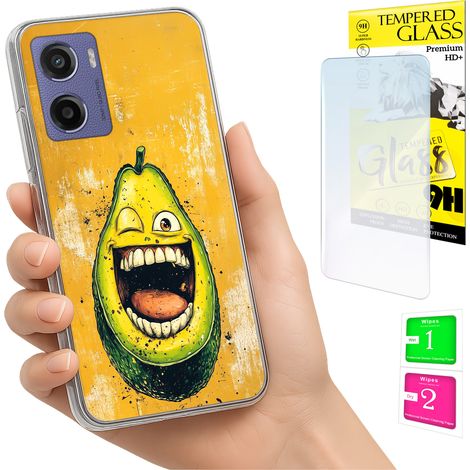Funda para Motorola Moto E15 / Moto G05, carcasa trasera con foto, cristal color aguacate. (1/5)