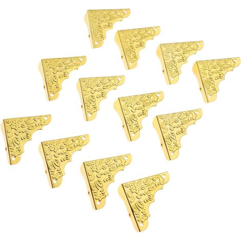 Protections d'angle métalliques, vintage, lot de 12, dorées (1/5)