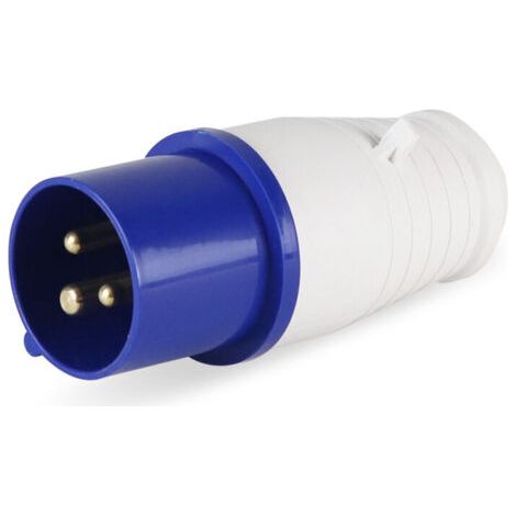 Fiche mâle industrielle, IEC, 16A, 2P+T, 220V, IP44 (1/4)