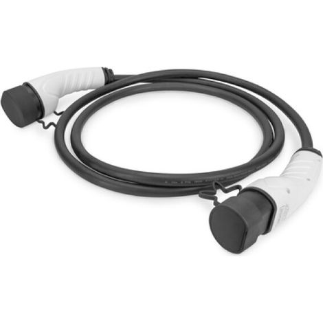 Digitus KFZ-Ladekabel für Elektroautos & PHEV – 5 m – Typ 2 auf Typ 2 – Mode 3 - 1-Phasig – 32 A – 7,4 kW – Schwarz