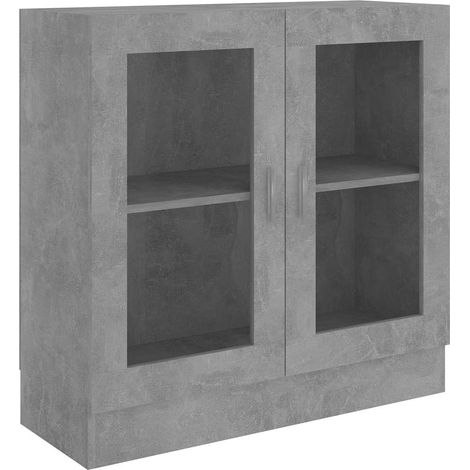 Maison Exclusive - Vitrina de madera contrachapada gris hormigón (1/5)