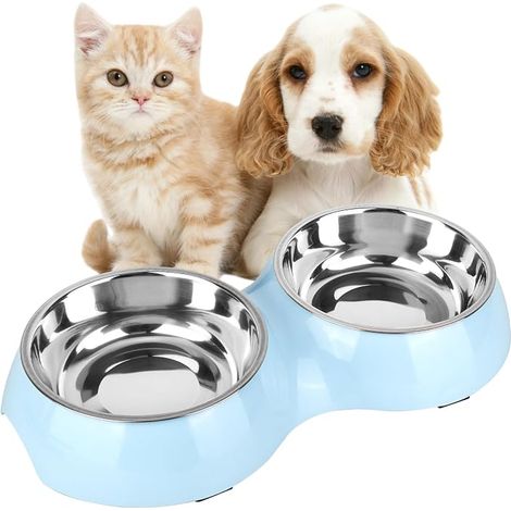 Dog Cat Bowl, Non-Slip Bowl with Removable Double Bowls, for Medium and Small Dogs and Cats, 400 ml (1/5)