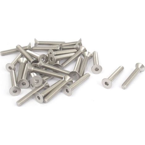 M4 x 25mm Métrique 304 Edelstahl Innensechskant Senkkopf Flachkopfschrauben 30 STÜCKE