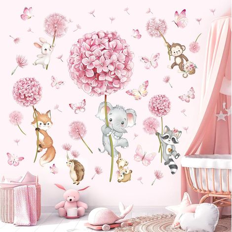 Stickers Muraux Fleur Pissenlit Animaux Autocollant Mural Floral (1/5)