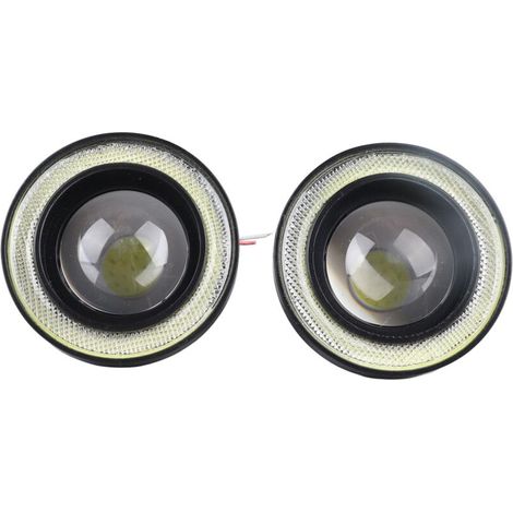 Phare Antibrouillard de Voiture de 3,5 Pouces, Boîtier en Aluminium, étanche, LED Lumineuse, Lumière Blanche Universelle, Anneau Extérieur, Lampe de Conduite Avant 30W, élégant (1/5)