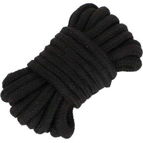 Corde - Coton Et Polyester - 8 Mm - 10 M - Noir - Pour Décoration Intérieure Extérieure Artisanat Camping Suspension - 1 Pièce (1/5)