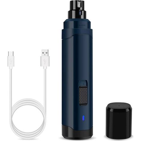 Lime à ongles multifonctionnelle pour animaux, coupe-ongles électrique, coupe-ongles rechargeable pour animaux, bleue, 16,5 x 3,5 x 3,3 cm (1/5)